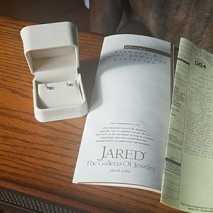 14WG Solitaire Earrings